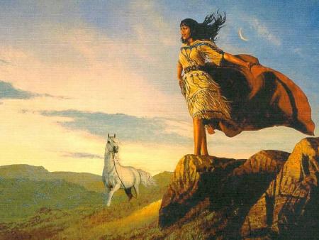 Femme indienne et son cheval